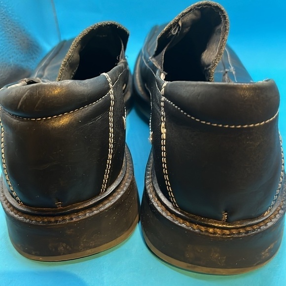 Sasson men’s black dress shoes size 8, white stitching - Picture 4 of 7